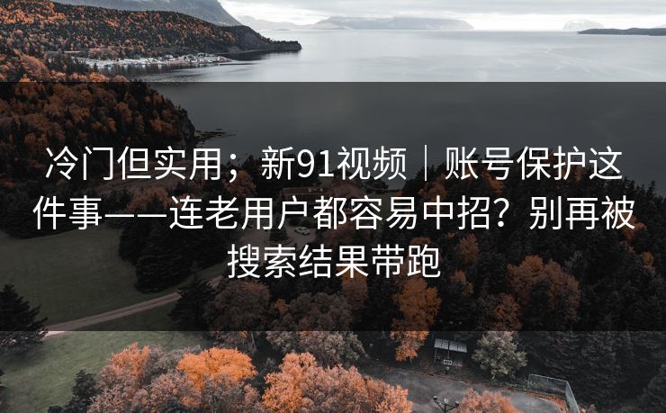 冷门但实用；新91视频｜账号保护这件事——连老用户都容易中招？别再被搜索结果带跑  第1张